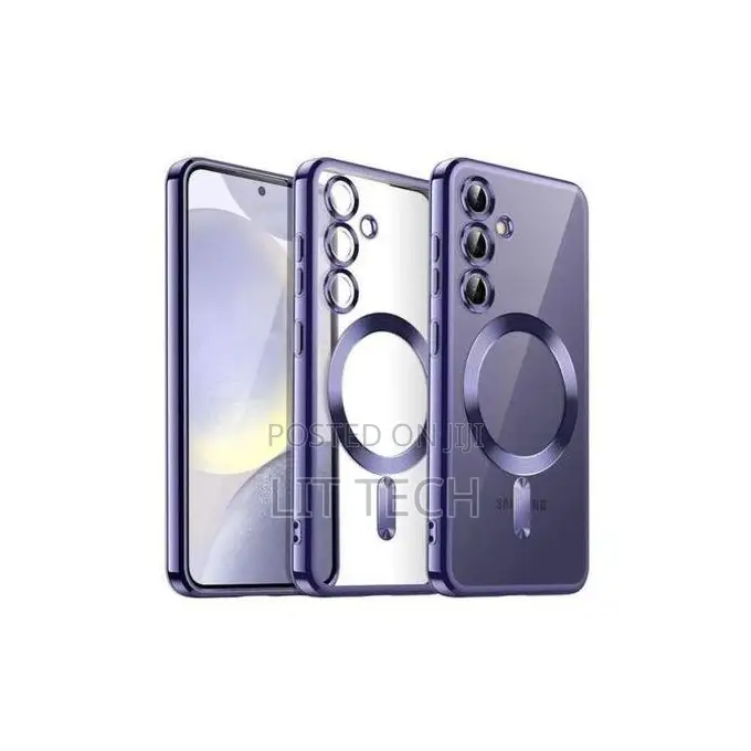 Galaxy A36 Transparent Magsafe Cover With Purple Electroplated Edges