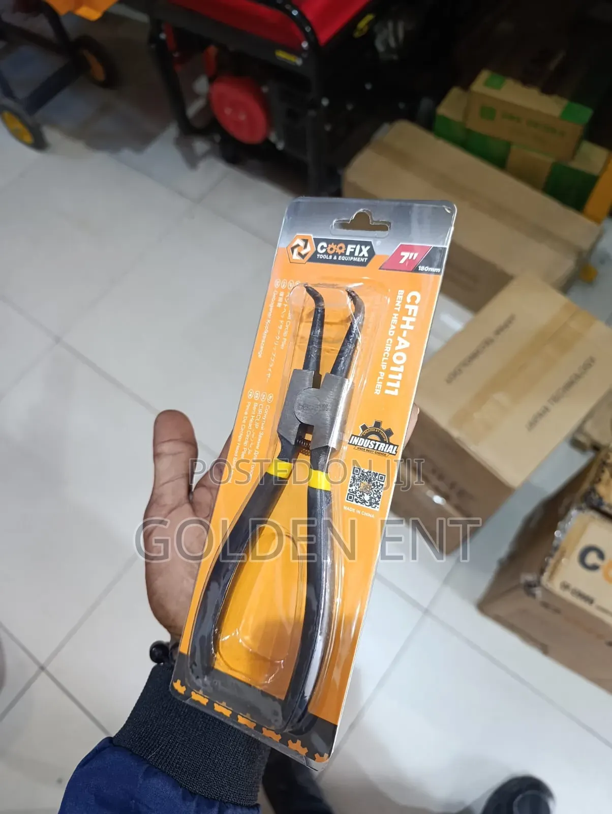 Bent Head Internal Circlip Plier Size 7"
