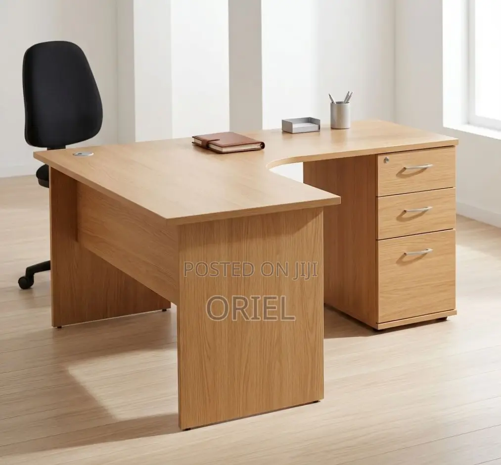 1.4M L-Shaped Study Desk With Drawers Student Study Corner Desk