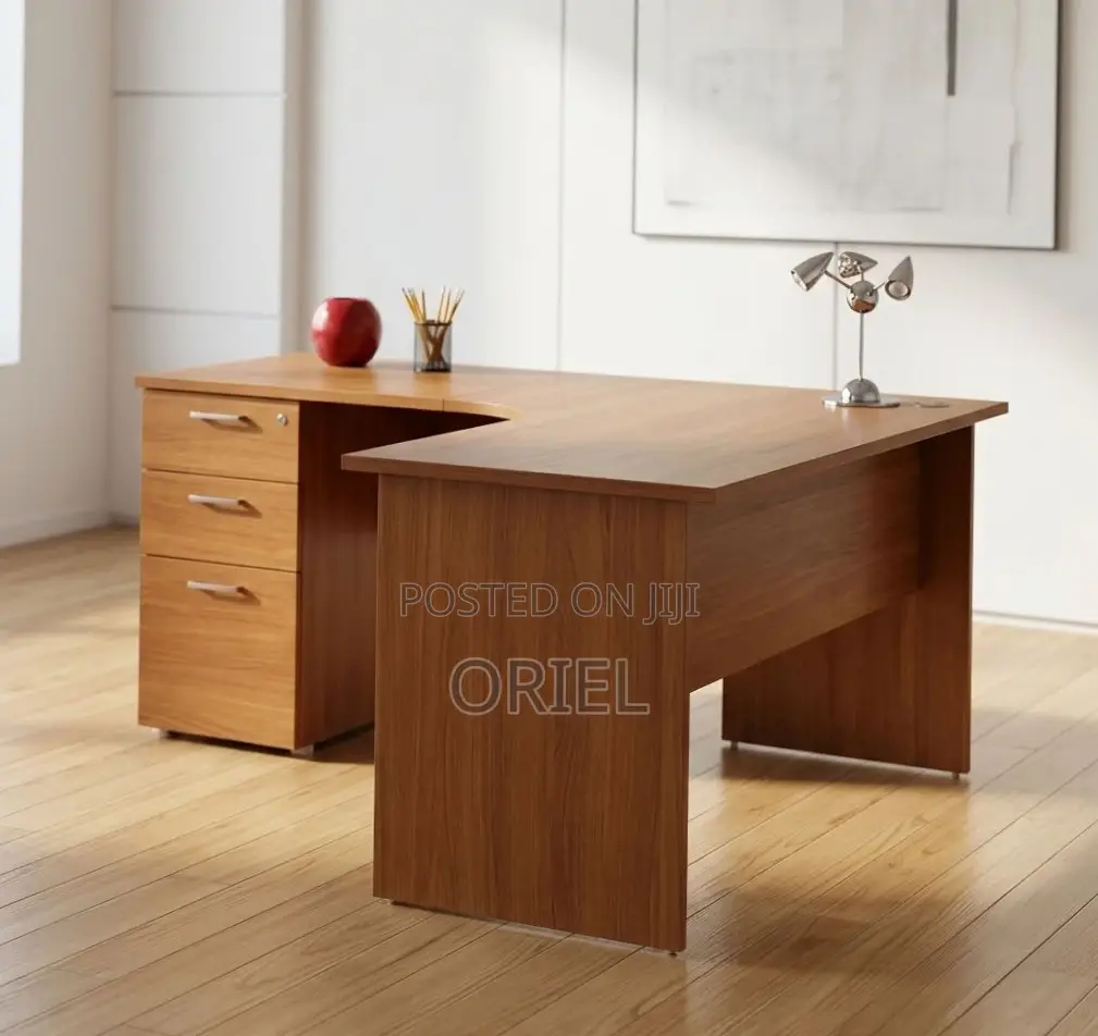 1.4M L-Shaped Study Desk With Drawers Student Study Corner Desk