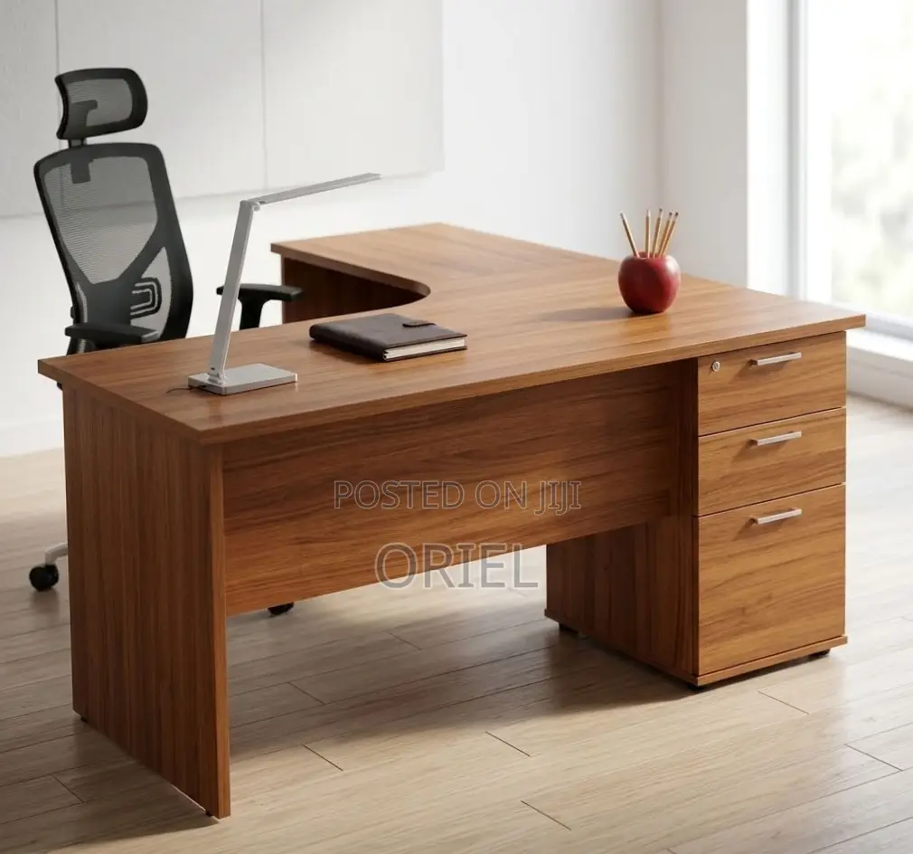 1.4M L-Shaped Study Desk With Drawers Student Study Corner Desk