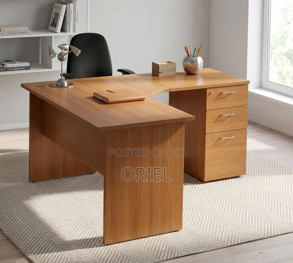 1.4M L-Shaped Study Desk With Drawers Student Study Corner Desk