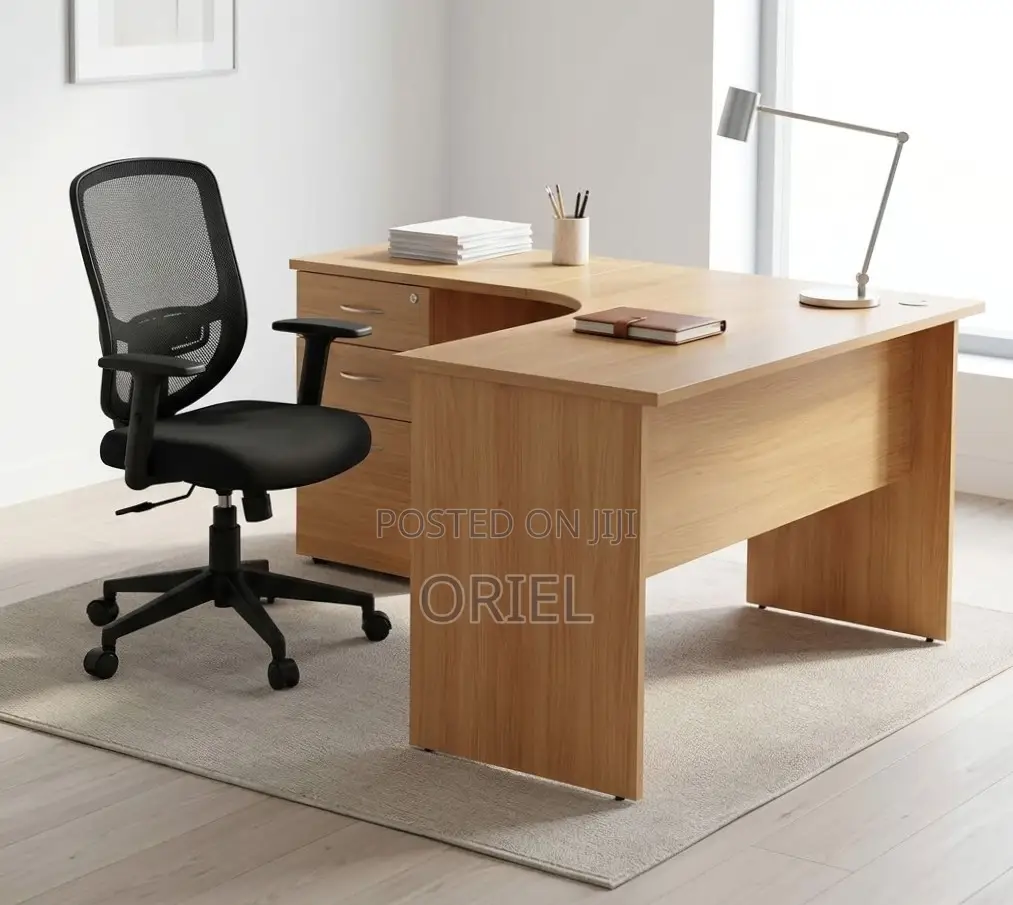 1.4M L-Shaped Study Desk With Drawers Student Study Corner Desk