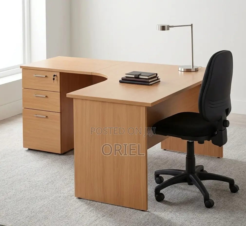 1.4M L-Shaped Study Desk With Drawers Student Study Corner Desk