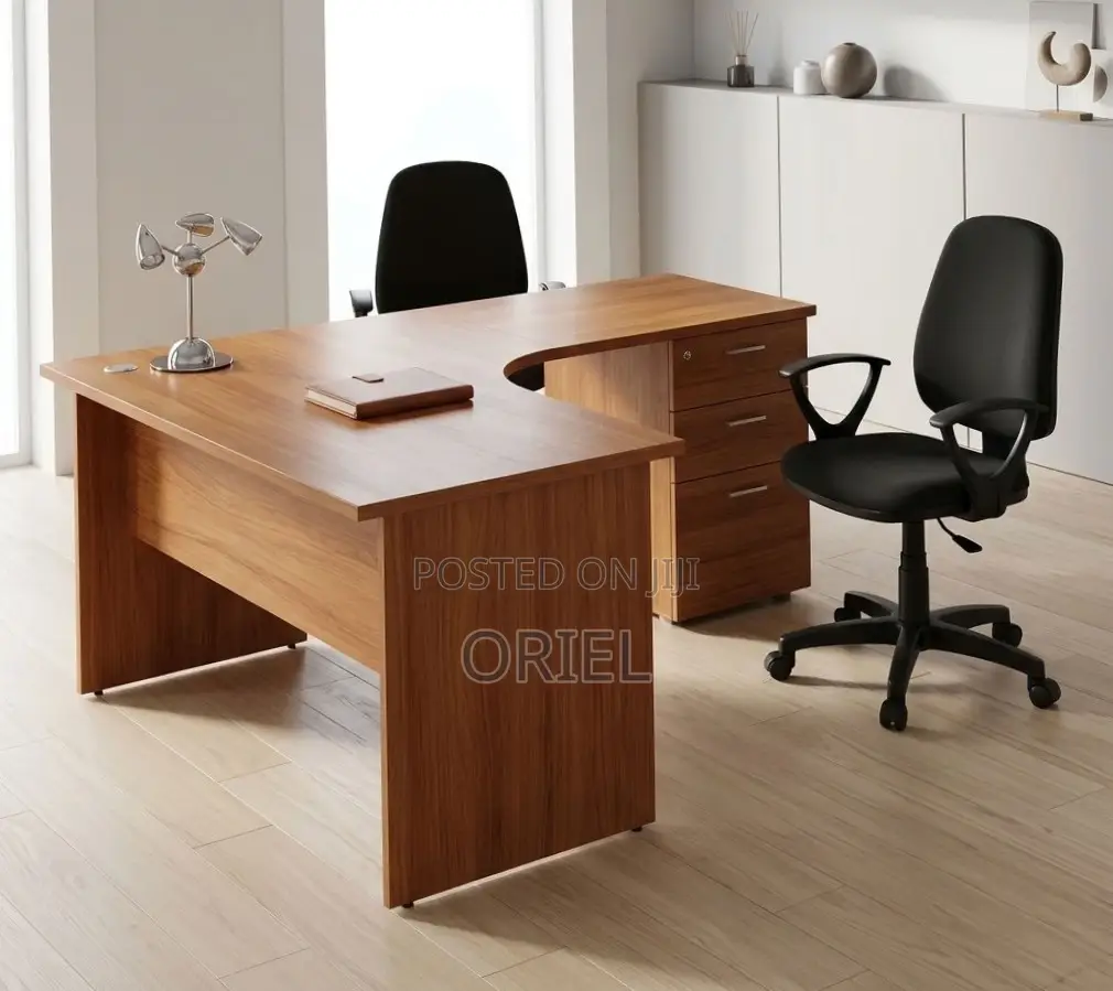 1.4M L-Shaped Study Desk With Drawers Student Study Corner Desk
