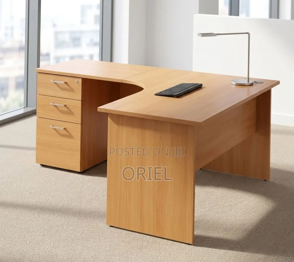 1.4M L-Shaped Study Desk With Drawers Student Study Corner Desk