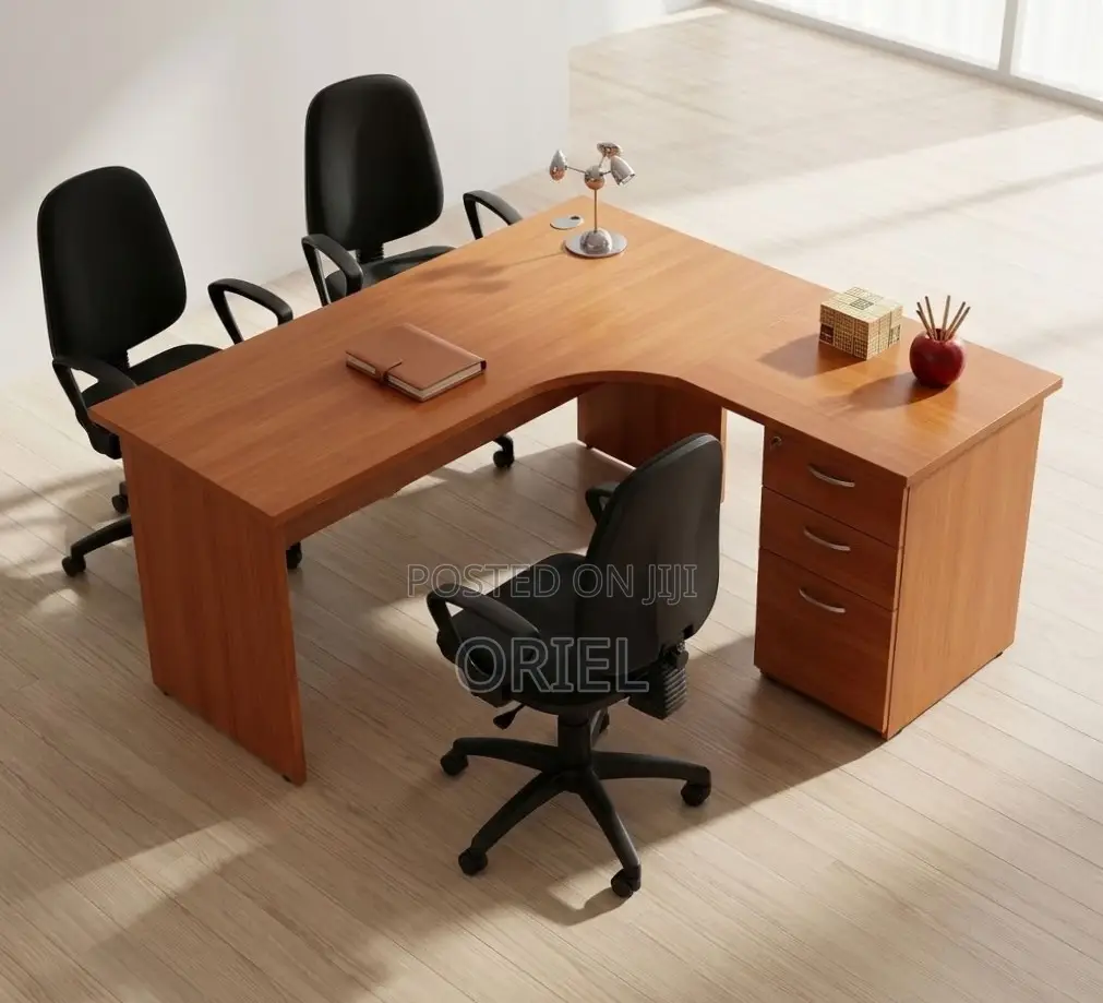 1.4M L-Shaped Study Desk With Drawers Student Study Corner Desk