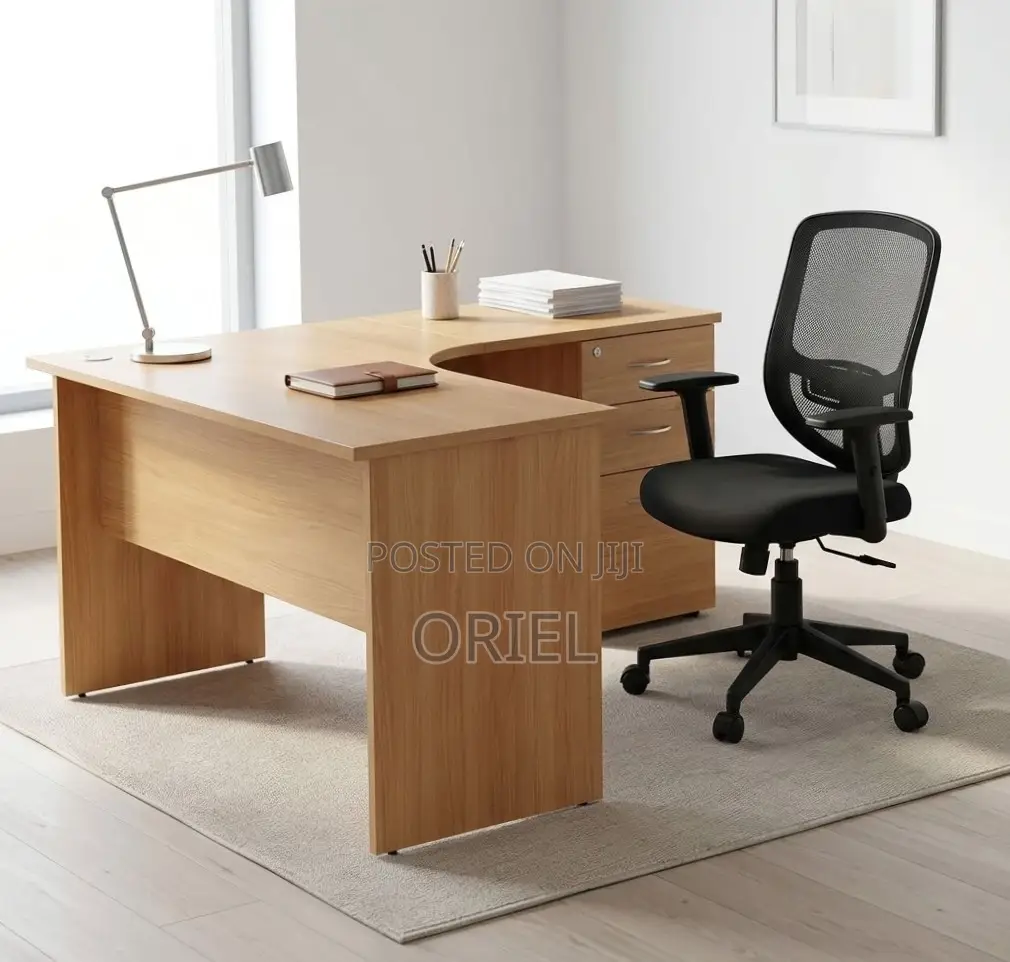 1.4M L-Shaped Study Desk With Drawers Student Study Corner Desk