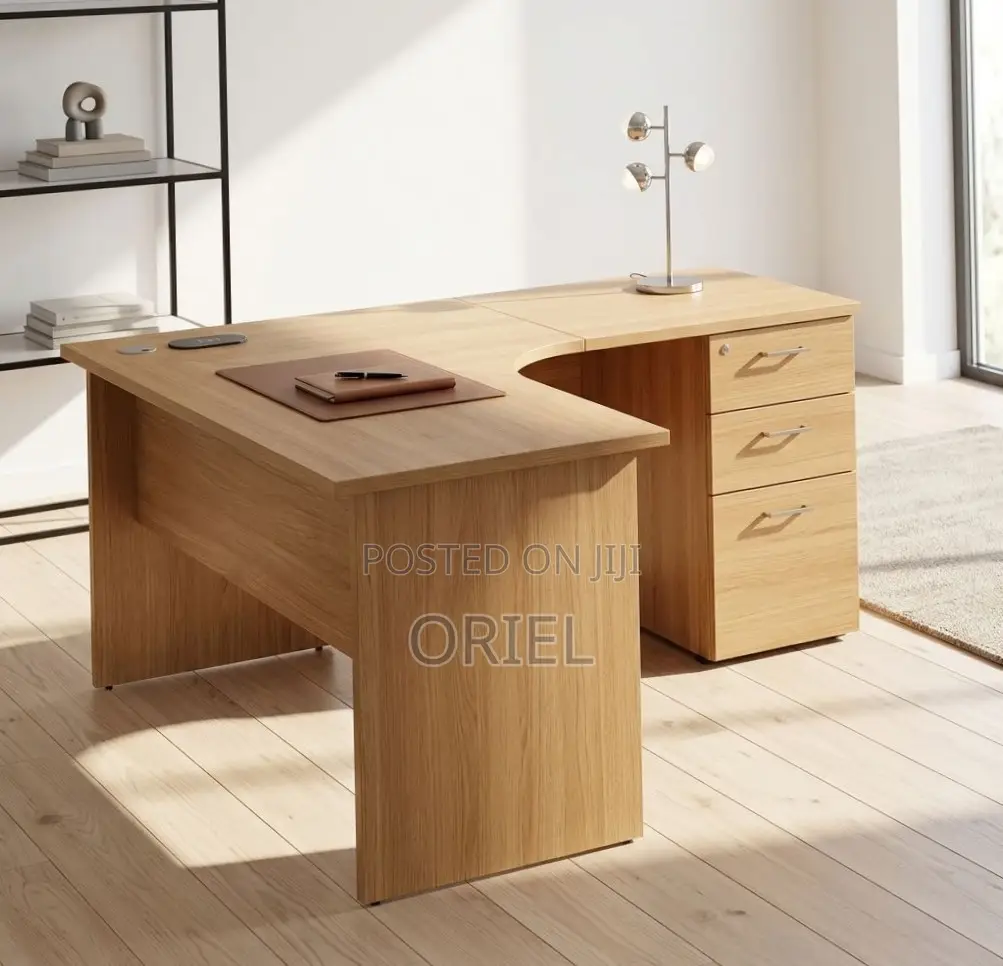 1.4M L-Shaped Study Desk With Drawers Student Study Corner Desk
