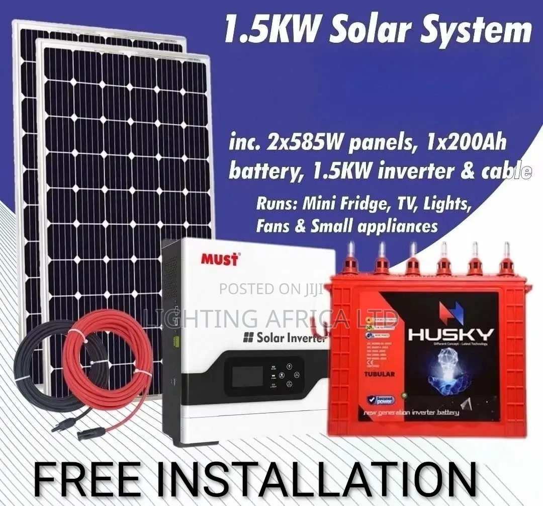 Must 1.5kva Home Solar Offgrid Full Package Plus Free Installation