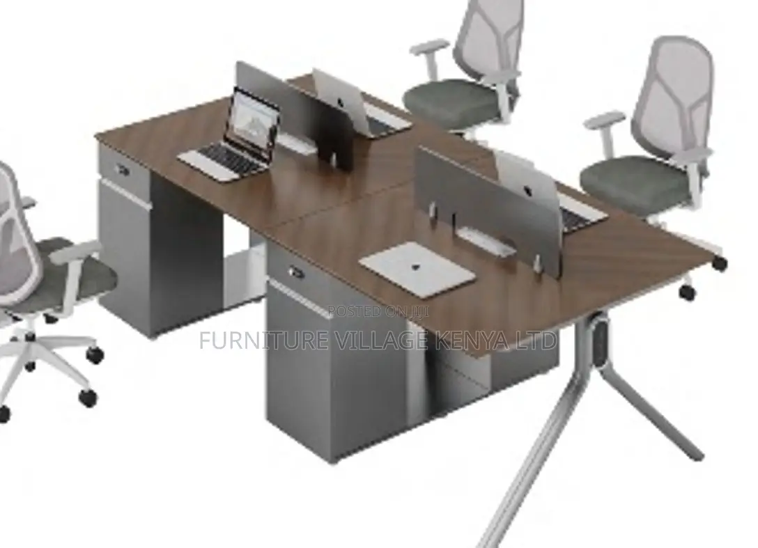 Workstation; 4 Seater Staff Wooden Office Workstation Table