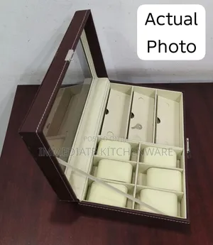 9 Slot Multi Watch Leather Box Organizer (6 Watch 3 Glasses Slots )