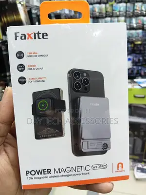 Faxite Magnetic W10PRO 10000mAh Magnetic Wireless Charger Power Bank