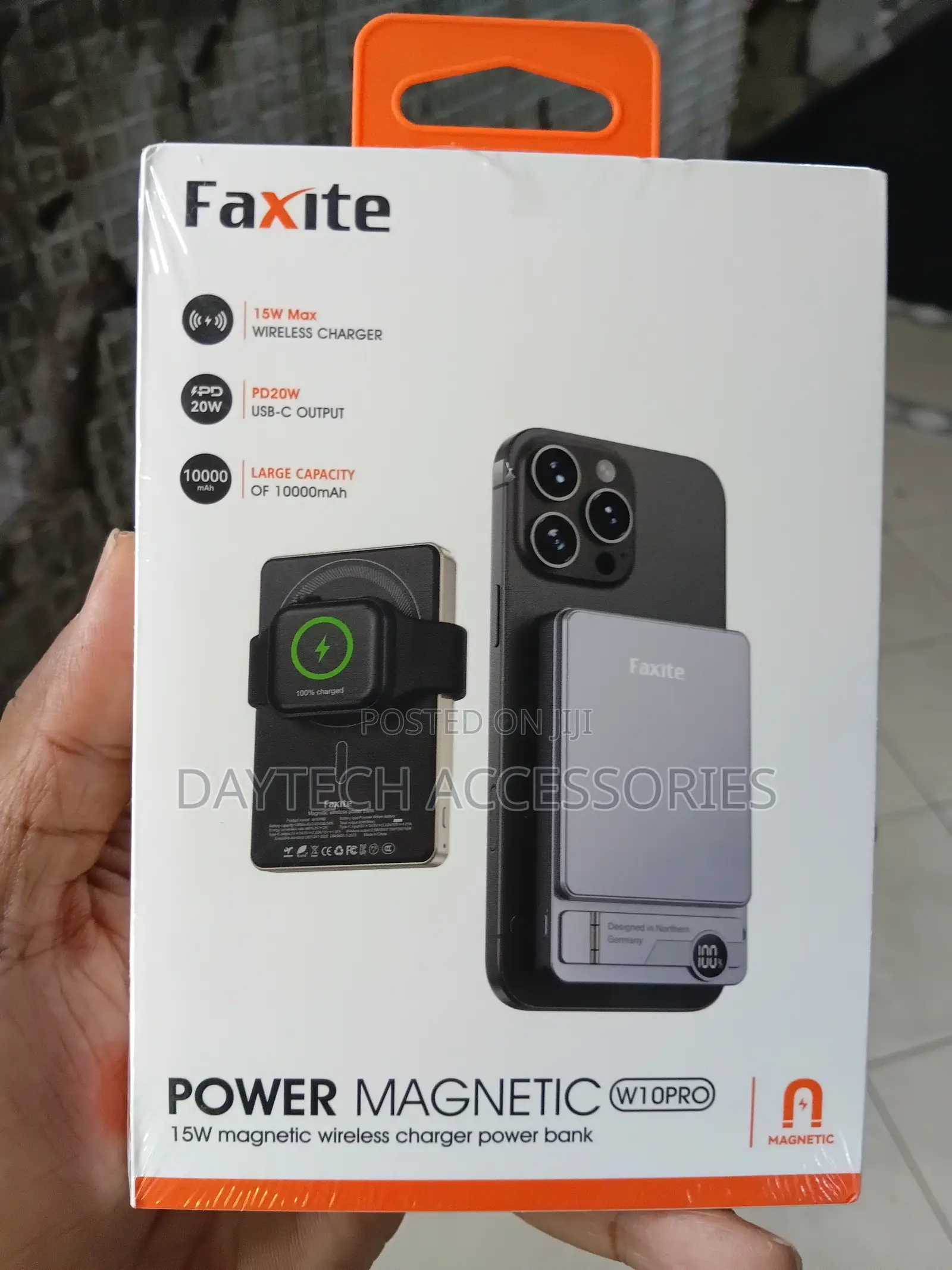 Faxite Magnetic W10PRO 10000mAh Magnetic Wireless Charger Power Bank