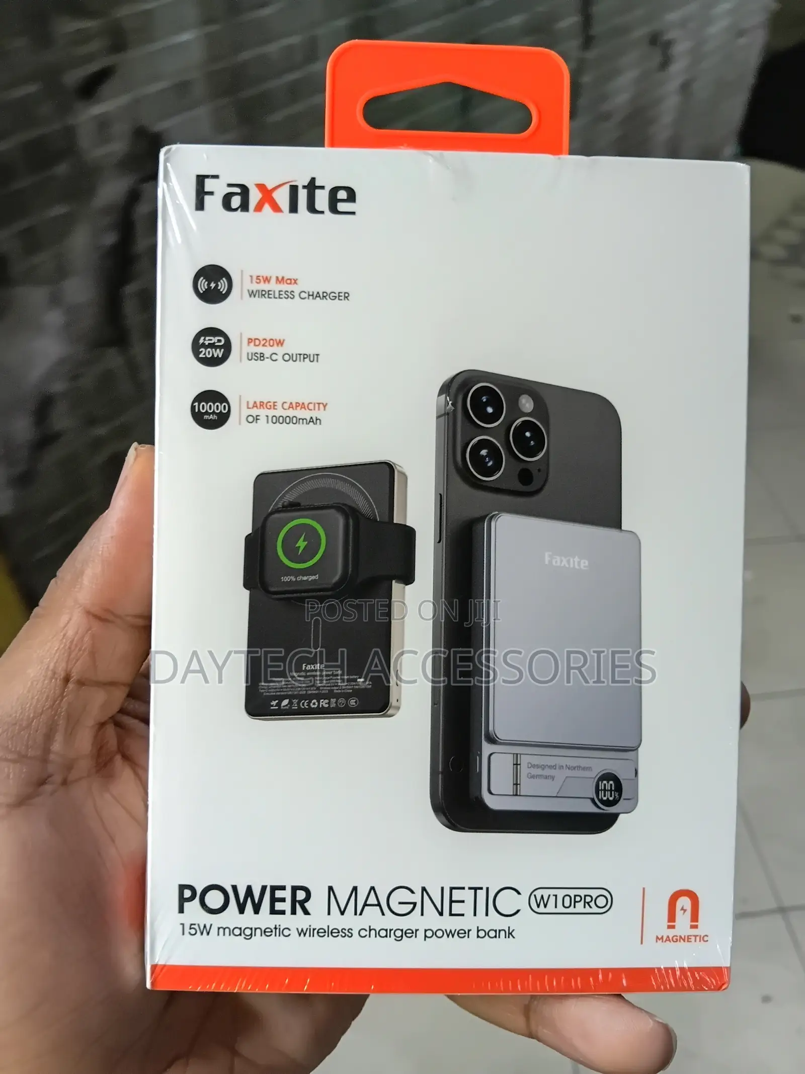 Faxite Magnetic W10PRO 10,000mAh Wireless Power Bank 15W Max Charging