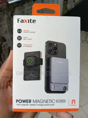 Faxite Magnetic W10PRO 10,000mAh Wireless Power Bank 15W Max Charging