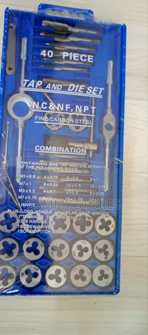 Metric Tap and Die Set With Adjustable Wrenches