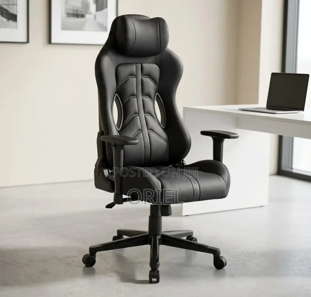 Executive Black Leather Office Gaming Chair : Swivel Gaming Chair