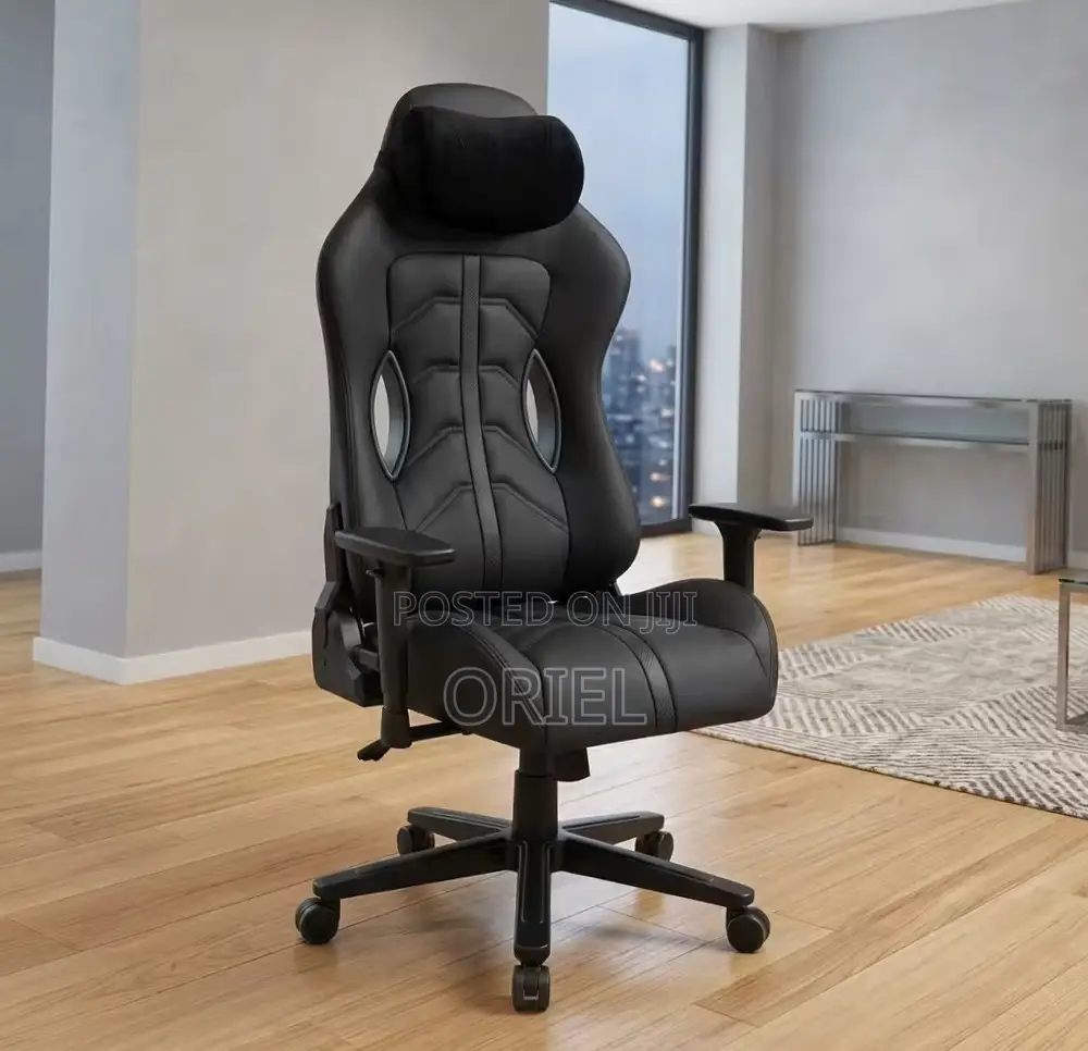 Executive Black Leather Office Gaming Chair : Swivel Gaming Chair