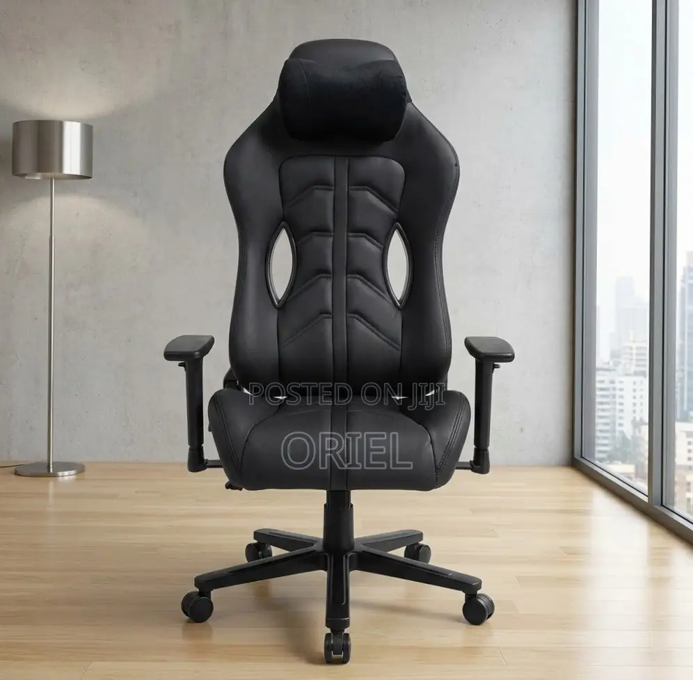 Executive Black Leather Office Gaming Chair : Swivel Gaming Chair
