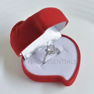 Beautiful Simple Silver Gold Engagement Ring With Box Packaging