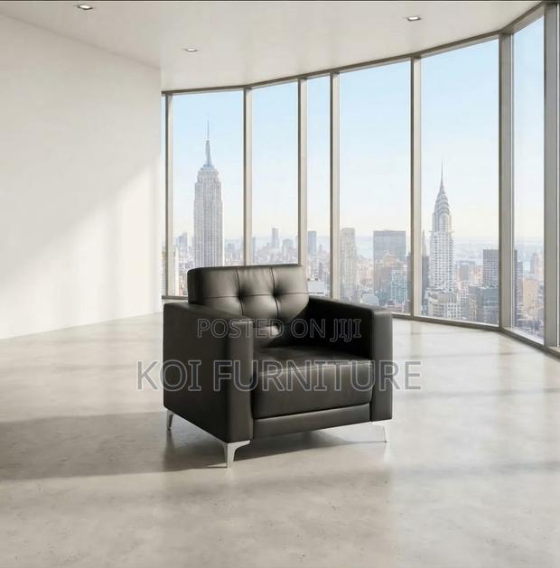 Office Sofa; Executive Single Seater Leather Staff Sofa - thumbnail 2