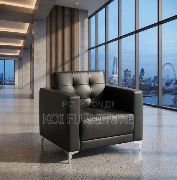 Office Sofa; Executive Single Seater Leather Staff Sofa - thumbnail 3