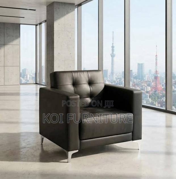 Office Sofa; Executive Single Seater Leather Staff Sofa - thumbnail 5