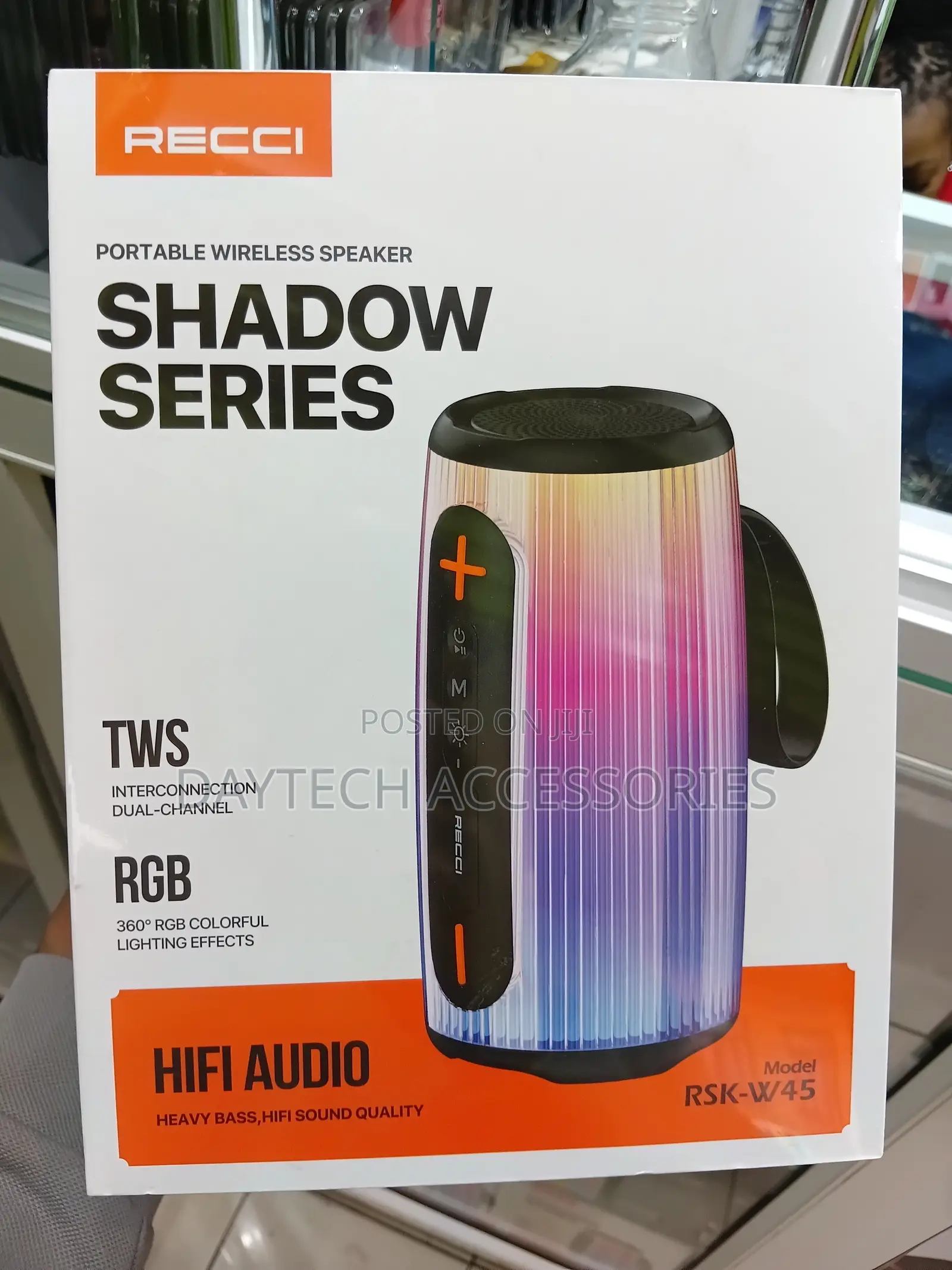 Recci RSK-W45 Shadow Portable Wireless Bluetooth Speaker.
