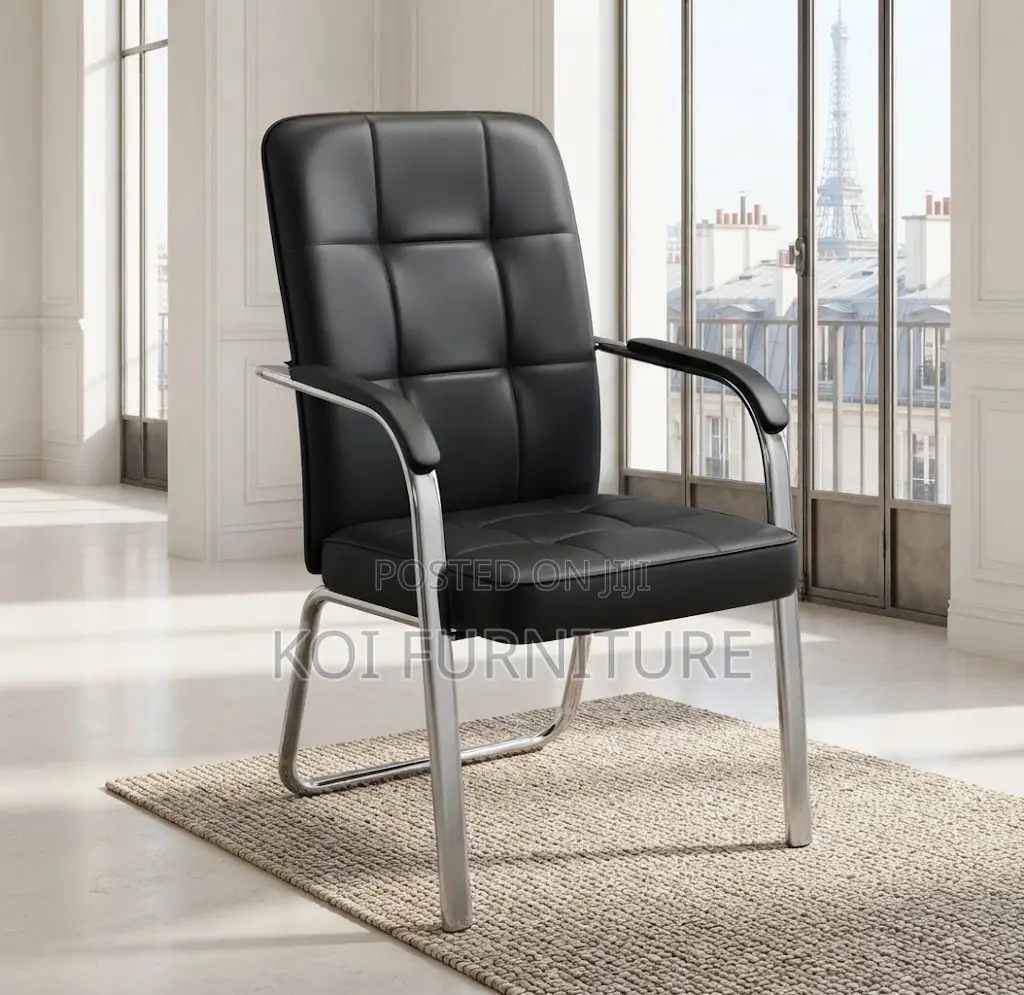 Office Chairs; Visitors Mid Backrest Leather Modern Office Seats