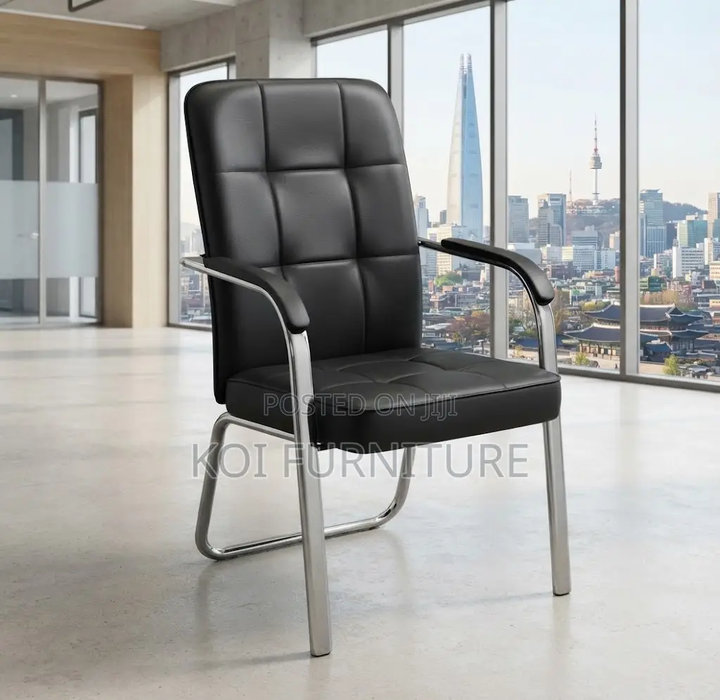 Office Chairs; Visitors Mid Backrest Leather Modern Office Seats