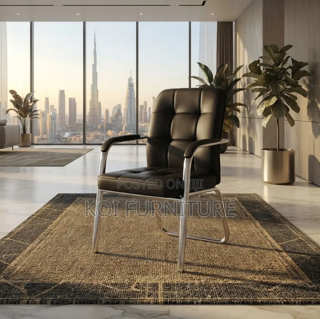 Office Chairs; Visitors Mid Backrest Leather Modern Office Seats