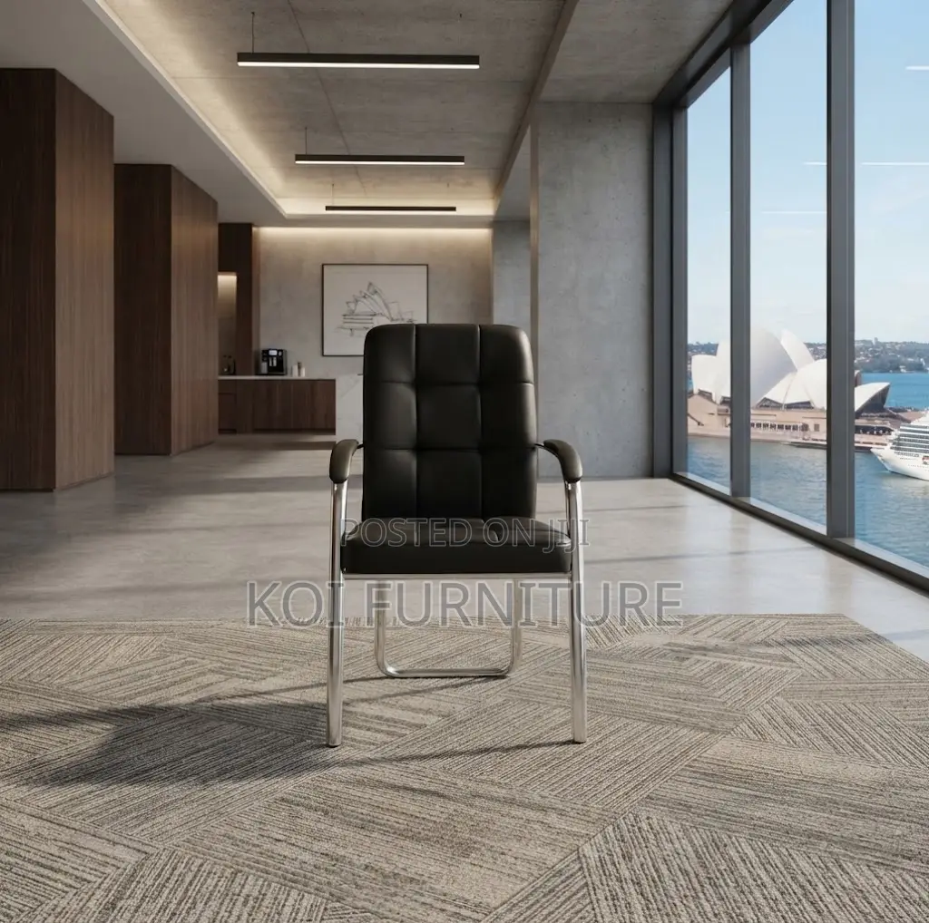 Office Chairs; Visitors Mid Backrest Leather Modern Office Seats