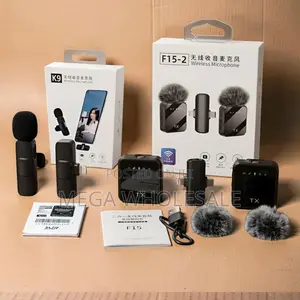 ,F15-2 Wireless Lavalier Microphone 2TX for Online Video Recording