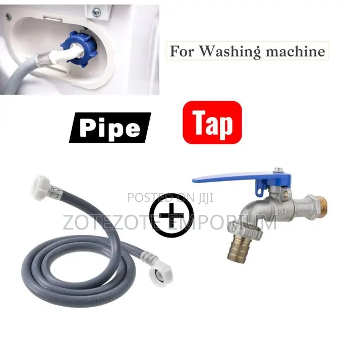 Washing Machine Inlet Hose Pipe With Water Tap Connector Kit