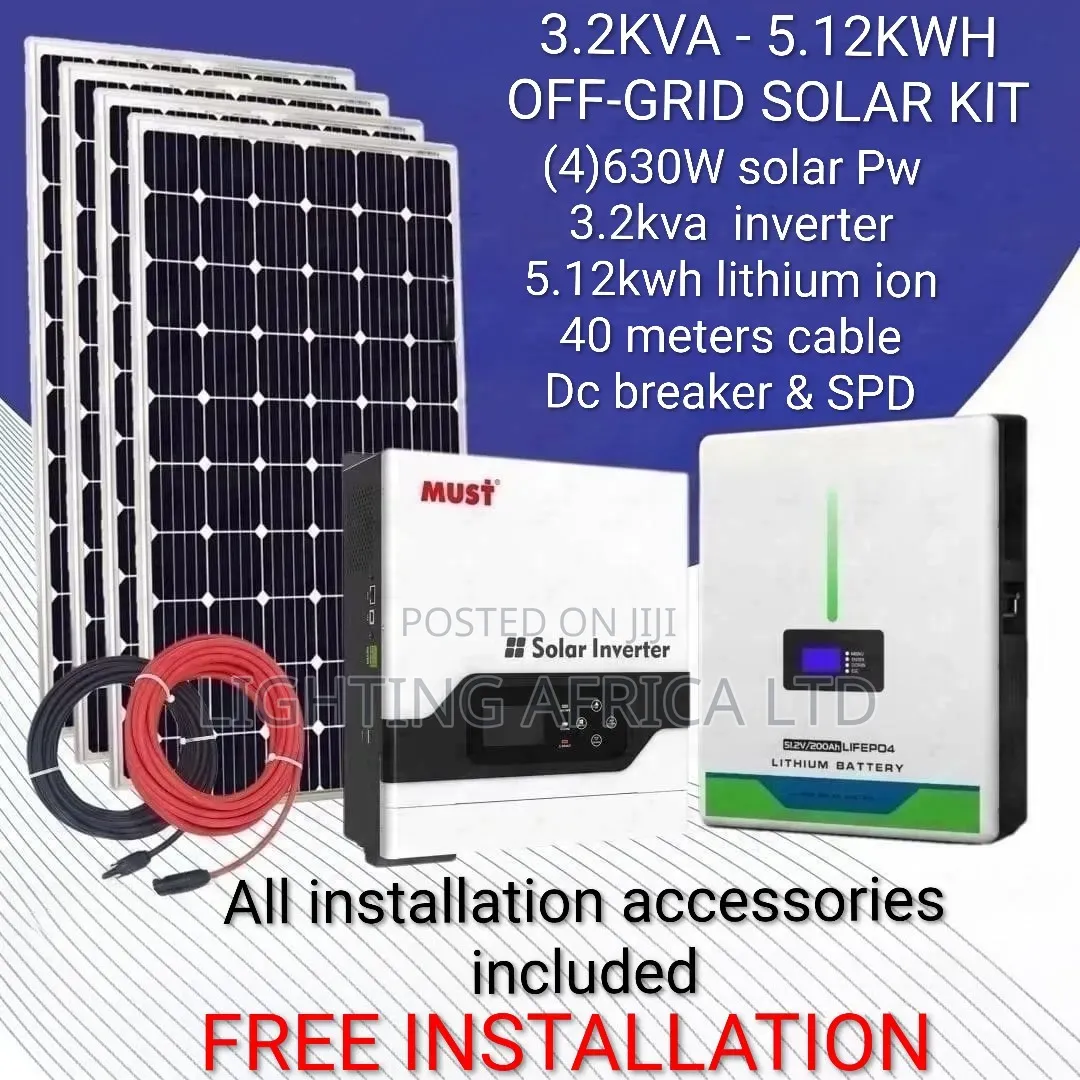 3.2kva - 5.12kwh Lithium - (4) 630W Solar - Free Installation