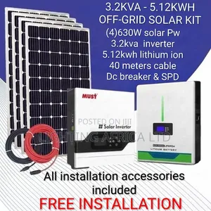 3.2kva - 5.12kwh Lithium - (4) 630W Solar - Free Installation