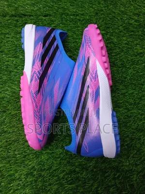 Purple-Blue Adidas Hyperfast Turf Rubber Sole F50 Kids Trainers