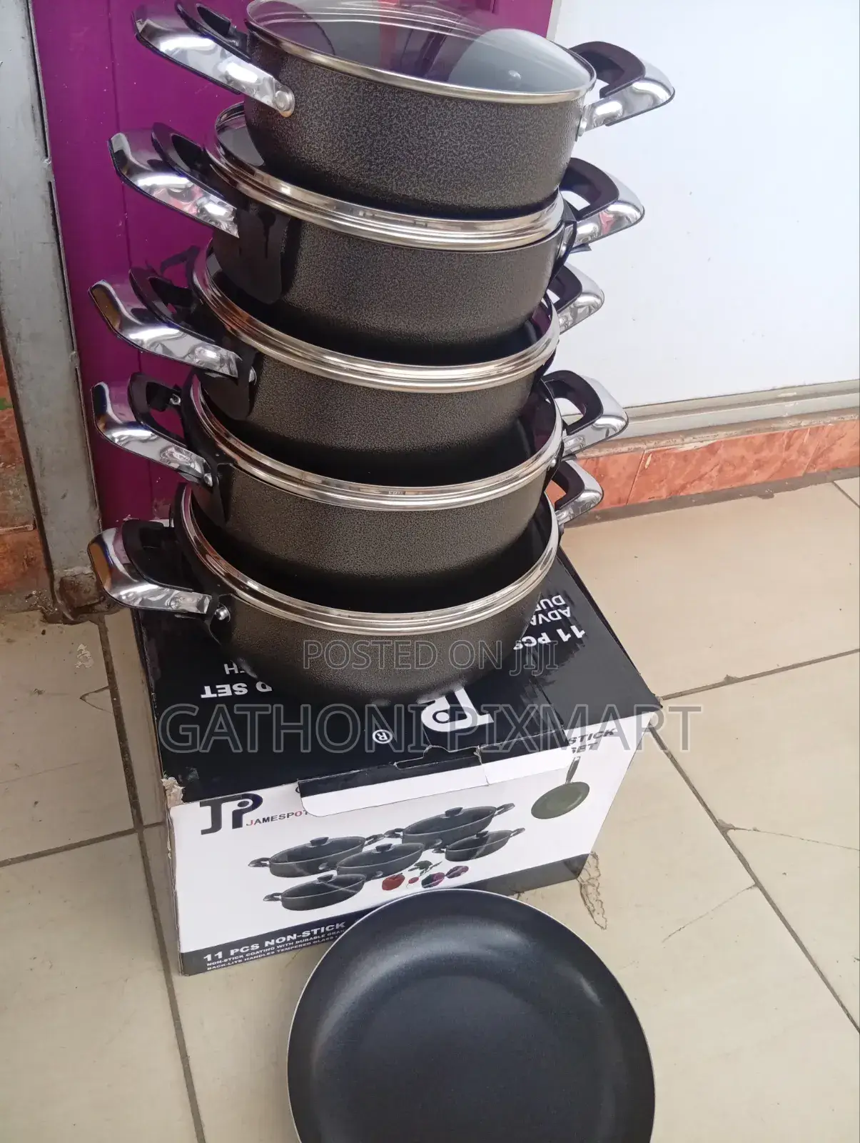 11pcs JP Nonstick Sufuria Set – Durable Pots With Lids Frying Pan