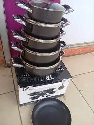 11pcs JP Nonstick Sufuria Set – Durable Pots With Lids Frying Pan