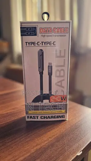 240W Type-C to Type-C Data Cable With a Built-in Phone Holder