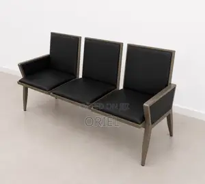 3-Seat Waiting Bench : Three-Seater Leather Waiting Bench