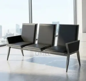 3-Seat Waiting Bench : Three-Seater Leather Waiting Bench