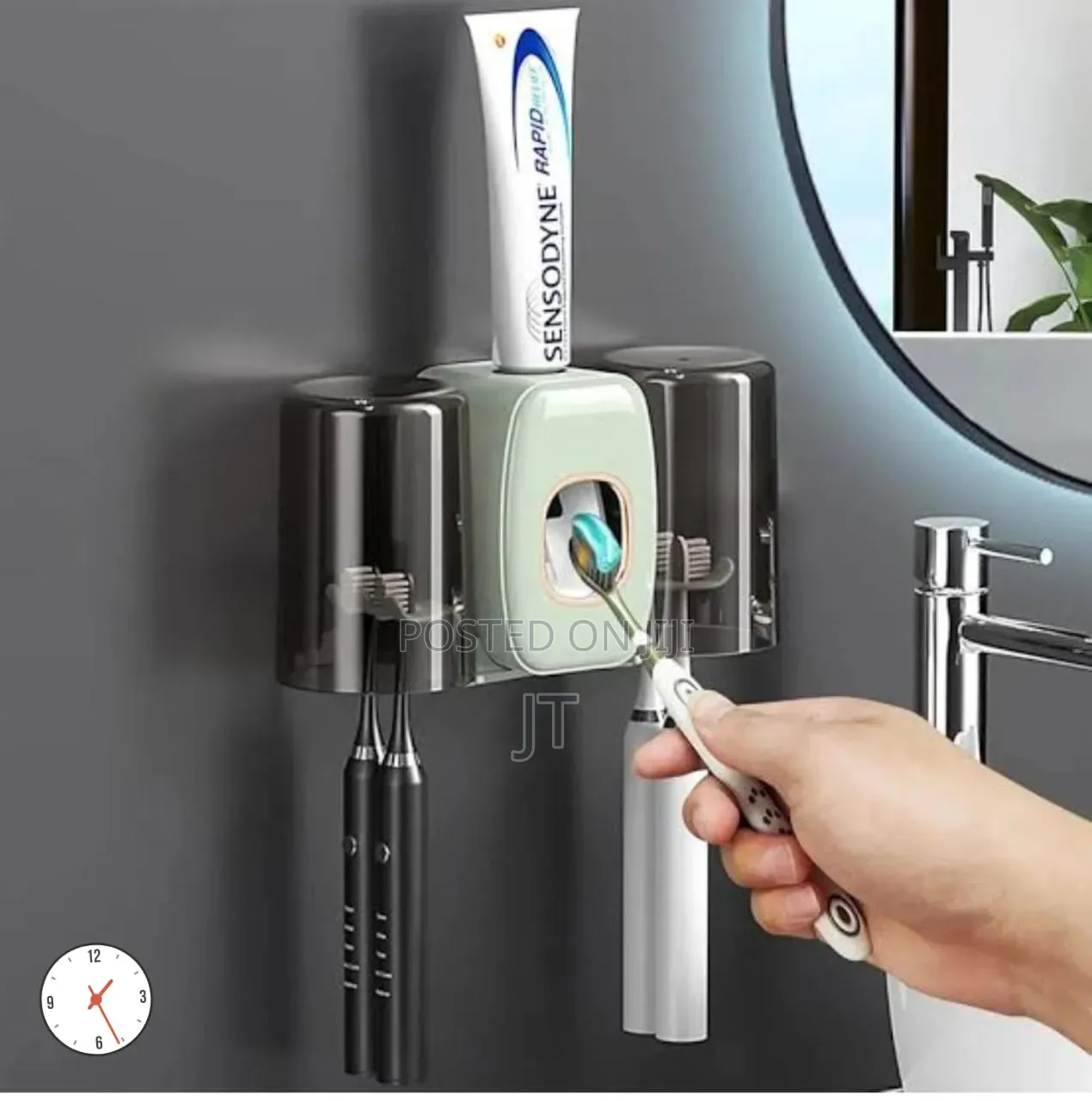 Wall-Mounted Toothbrush Holder and Automatic Toothpaste Dispenser Set