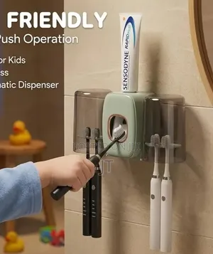 Wall-Mounted Toothbrush Holder and Automatic Toothpaste Dispenser Set