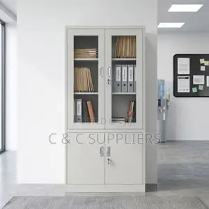 2-Door Glass-Front Storage Cabinet