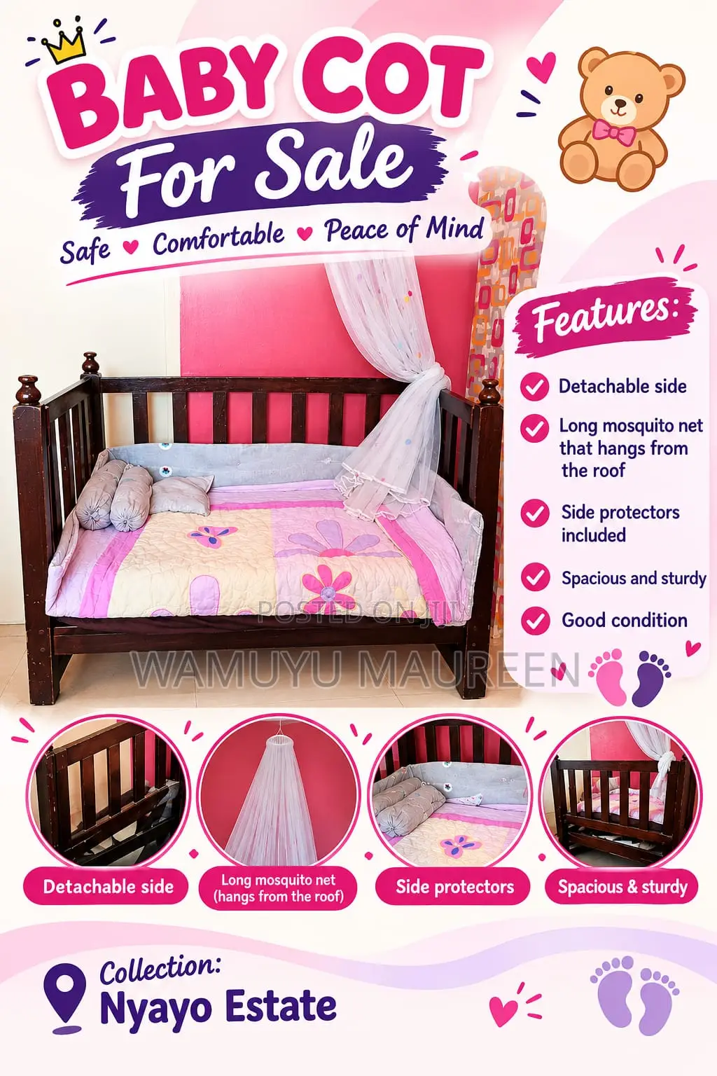 Detachable Baby Crib