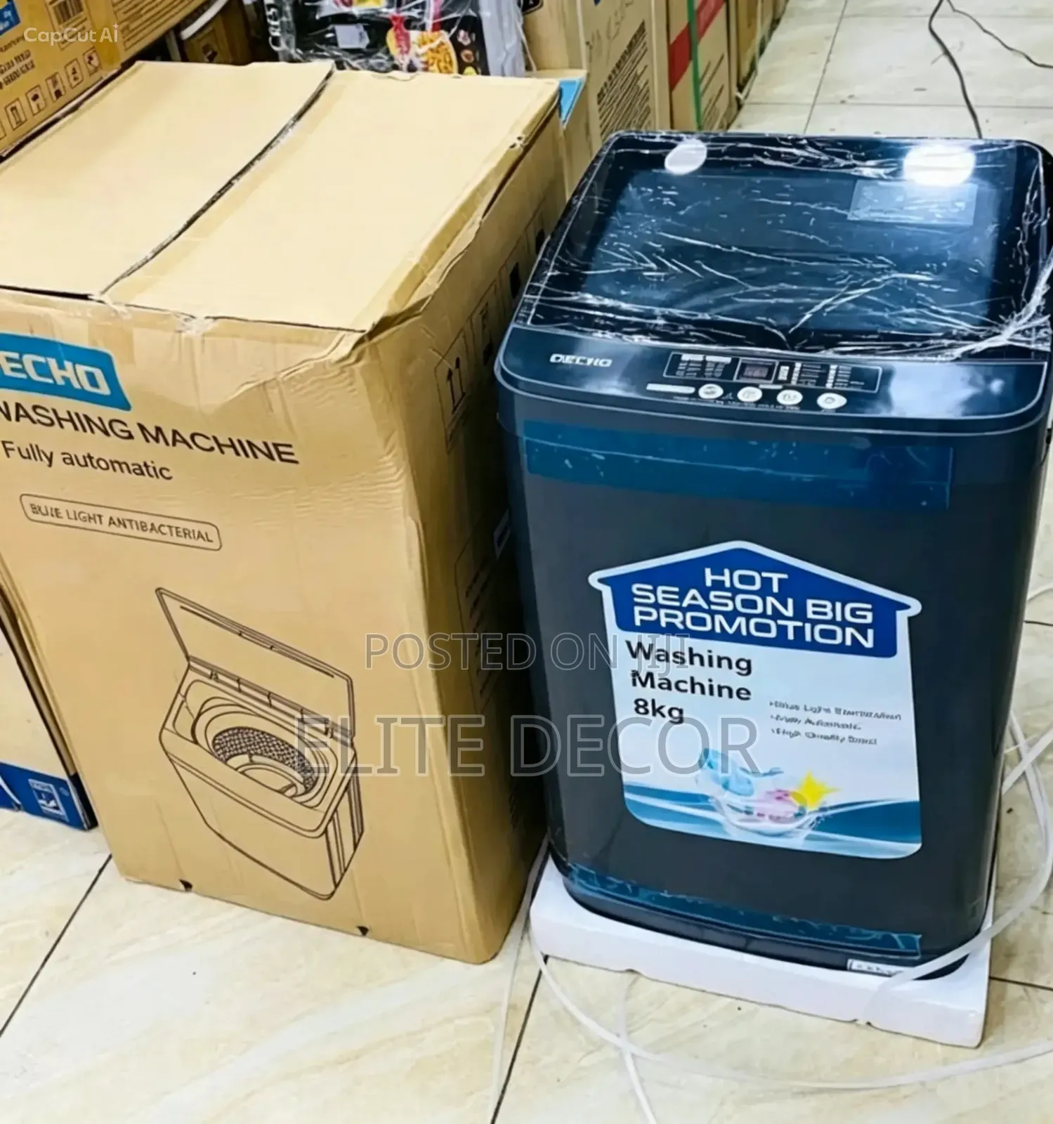 Decho 8KG Fully Automatic Top Load Washing Machine – Dark Grey