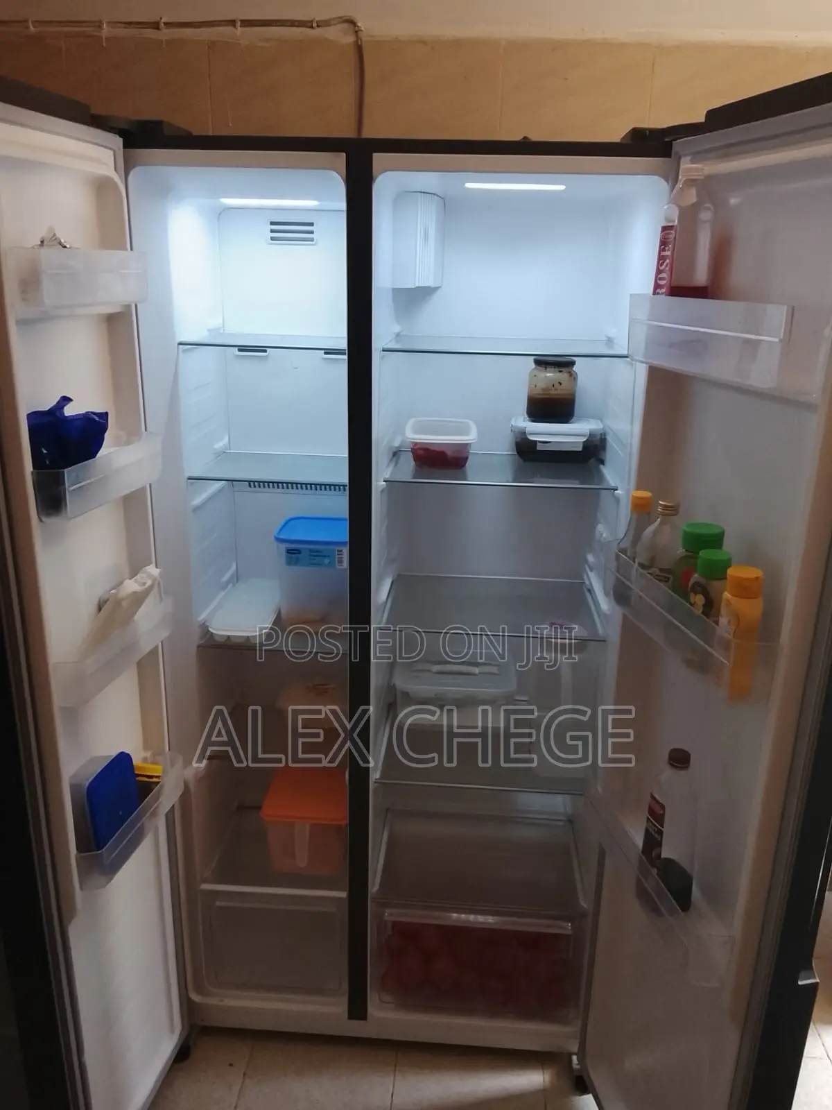Premium VON 429L Side-by-Side Refrigerator (Black Mirror Glass)