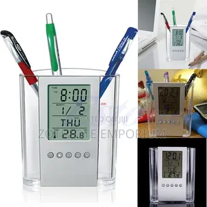 Digital Clock Pen Holder